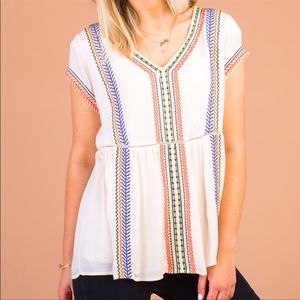 Cute embroidered blouse, small size, cotton material.